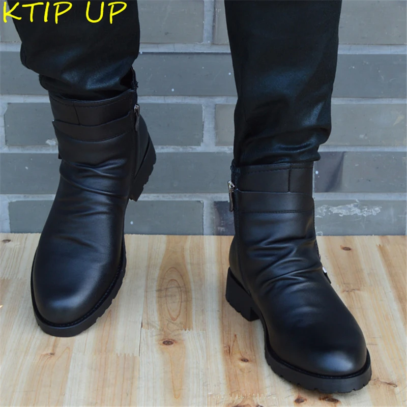 Роскошная осенне-зимняя обувь Ботинки Челси из натуральной кожи Мужская с мехом