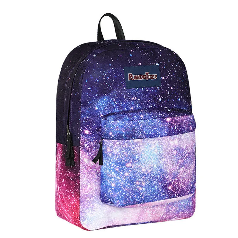 Ночной рюкзак небо для женщин милый фиолетовый со звездами школьный подростков