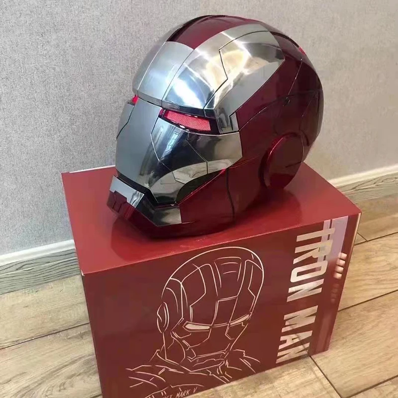 

Avengers Iron Man Mk5 Electric Helmet 1:1 Movable Multi Pieces English Voice Remote Control Cosplay Christmas New Year Gifts Kid