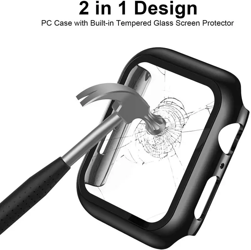 

Case for Apple Watch 6 SE 5 4 3 2 1 42MM 38MM Matte tempered glass 9H Cover Hard Protection for iWatch 4 5 6 SE 40MM 44MM bumper