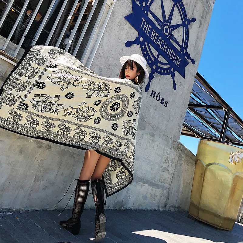 2019 Новый Винтажный Женский мягкий длинный шейный большой шарф накидка шаль