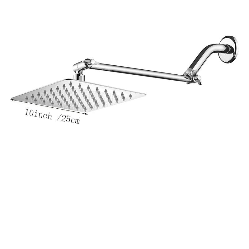 10 inch shower head Amazon Горячая 8/10/1" Нержавеющая сталь Насадки для душа полированный хром Ванная комната тропический душ большой Насадки для душа и вращающийся держатель для душа - Цвет: 10 inch shower head