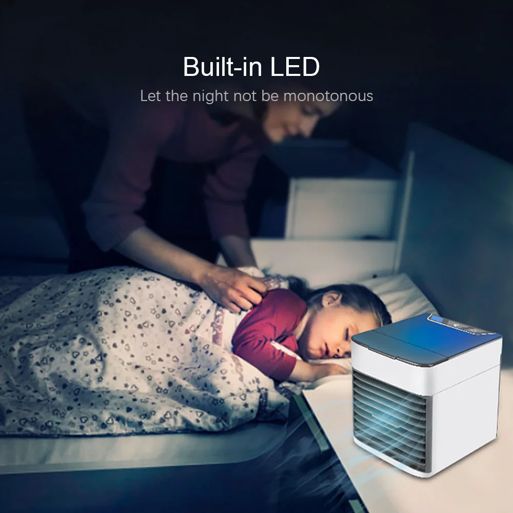 

Air Cooler Rechargeable Fan Air Conditioner Humidifier Cooling Fan Mini USB Portable Table Air Cooling Fan Easy Cool Purifies