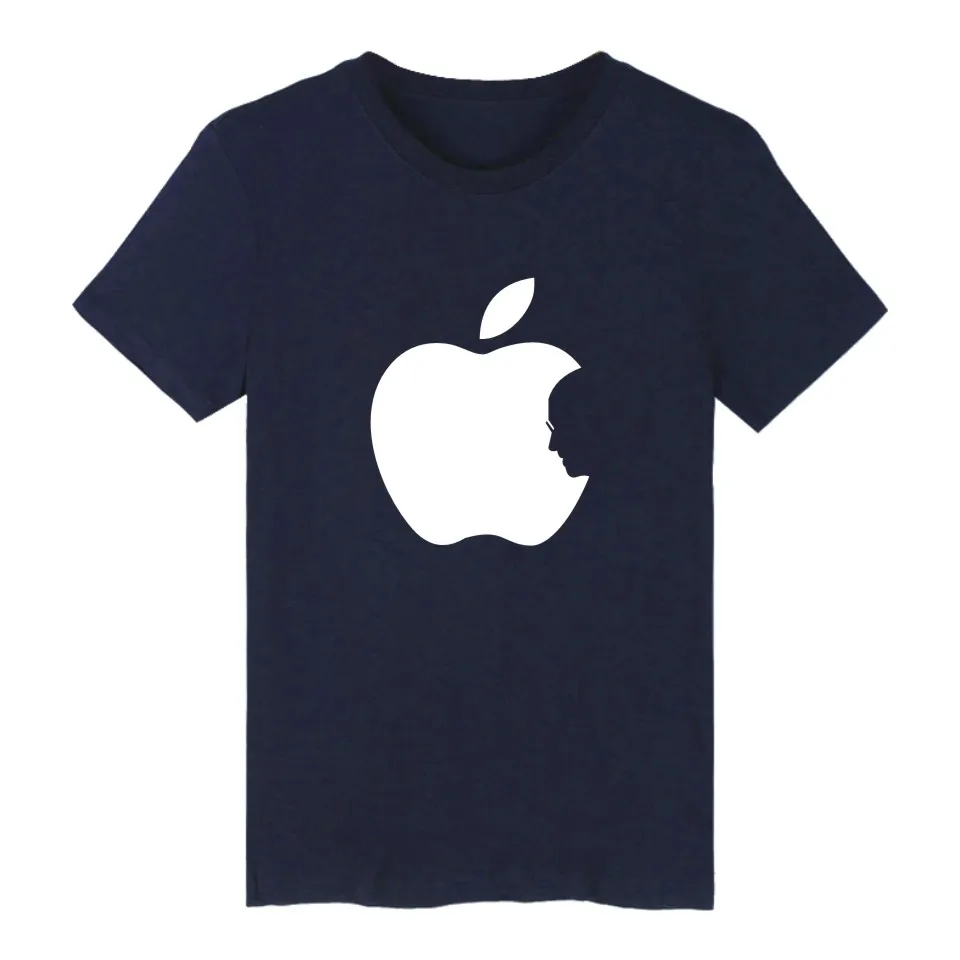 Apple 4 цвета хлопковая Футболка Забавный дизайн моды принт футболка мужская и