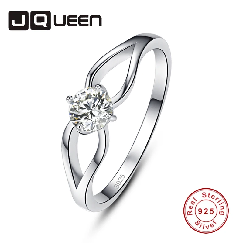 JQUEEN полые обмотки белые циркониевые кольца для женщин серебряное кольцо 925