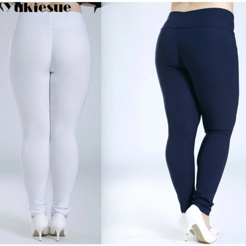 Леггинсы женские Стрейчевые с завышенной талией брюки карандаш Капри белые