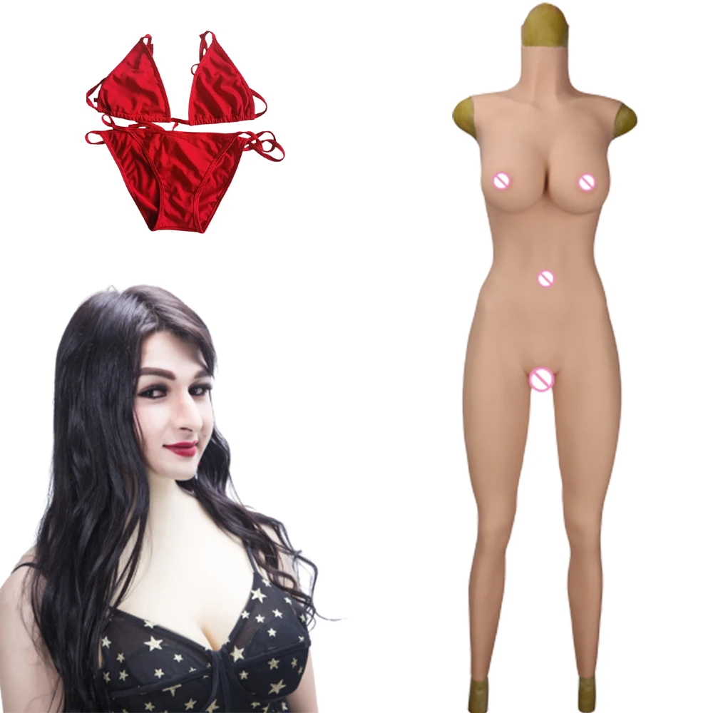 

Realistic Whole Silicone E Cup Vest Bodysuit Fake Boobs Breasts Forms With Arms Transgender Cosplay Costumes Drag Queen Shemale