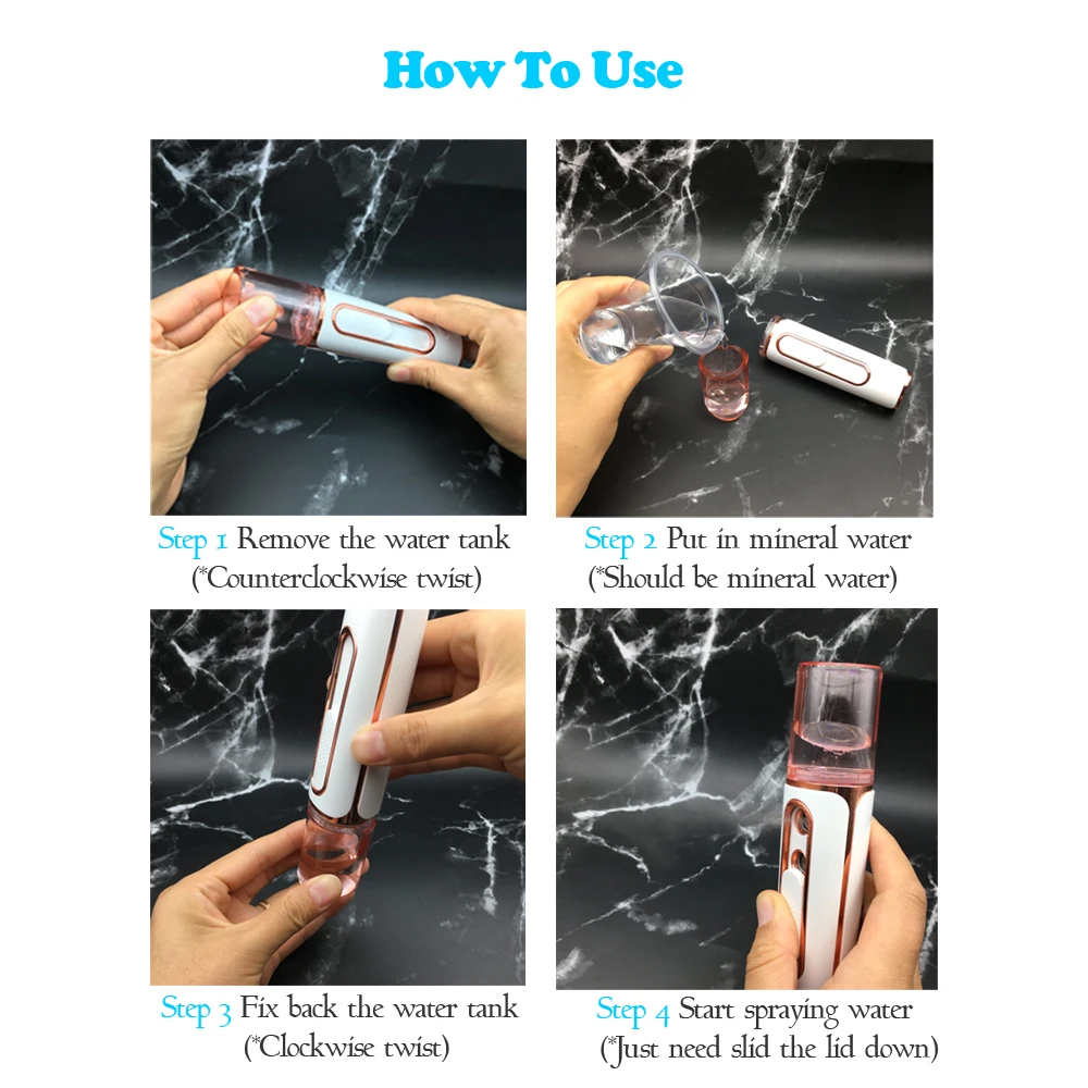 USB перезаряжаемый портативный нано распылитель для лица тела увлажнение