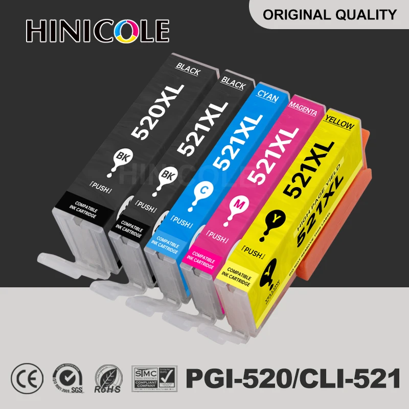 

5 Pack PGI-520 CLI-521 Ink Cartridge For Canon iP3600 ip4600 ip4700 MP540 MP550 MP560 MP620 MP630 MP640 MP980 MP990 MX860 MX870