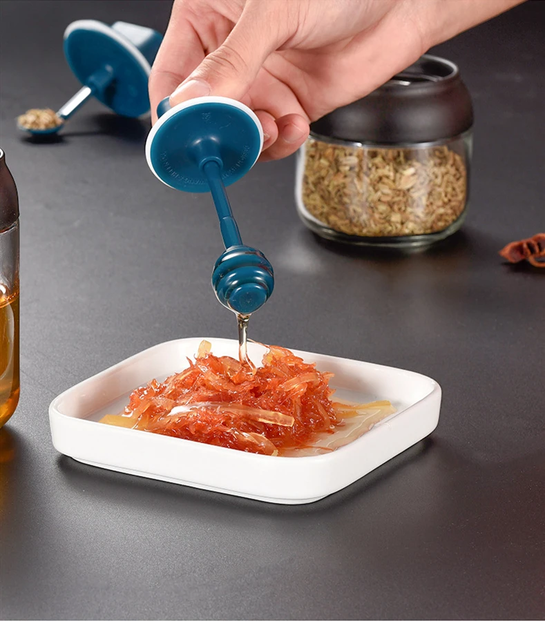 Ложка Крышка интегрированная банка для приправ чтобы взять стеклянная меда