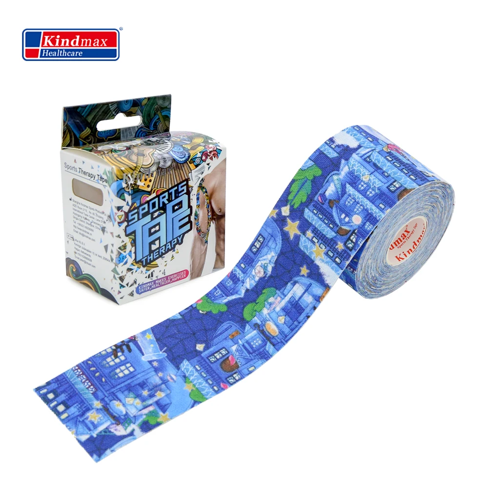 Kindmax печатная кинезиологическая лента из хлопка 5 см м эластичная Спортивная