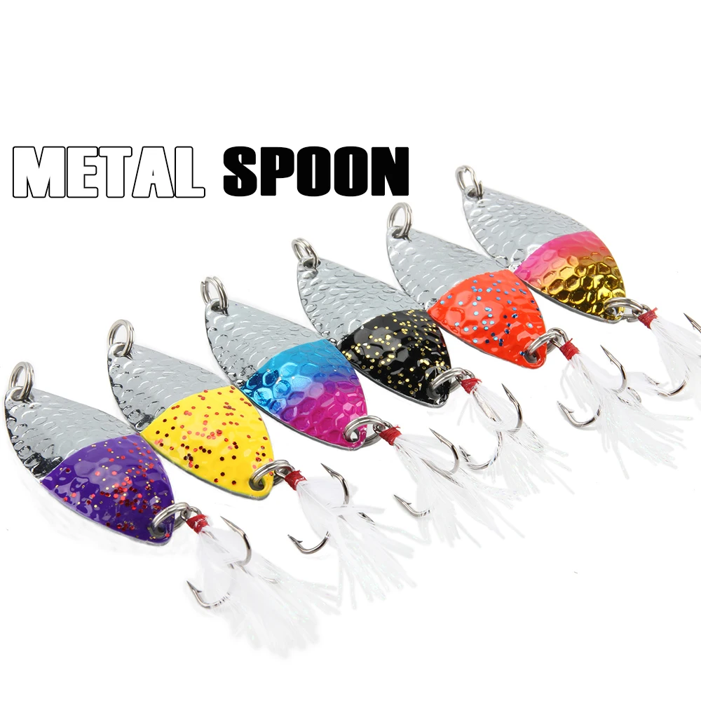 RoseWood 3pcs Rotating Metal Spinner Spoon Fishing Lure 14.2g Noise Paillette Hard For Trout Pike Pesca Tackle | Спорт и развлечения