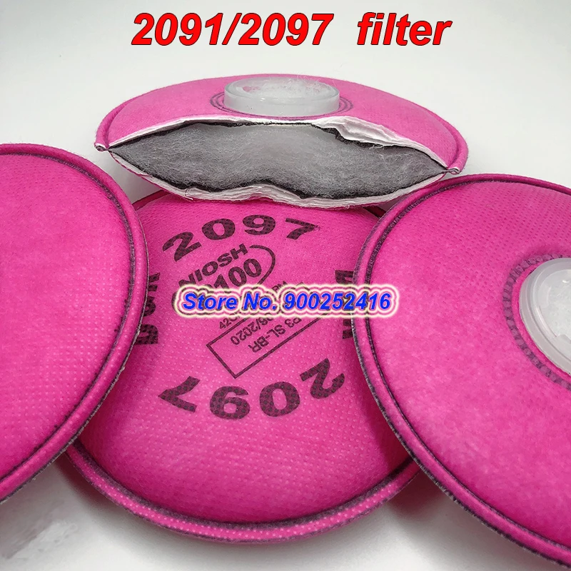 

10-40PCS 2091/2097 Filter Cotton against Welding fume glass fiber Dust particles filter coordinate 6200 7502 6800 Mask series