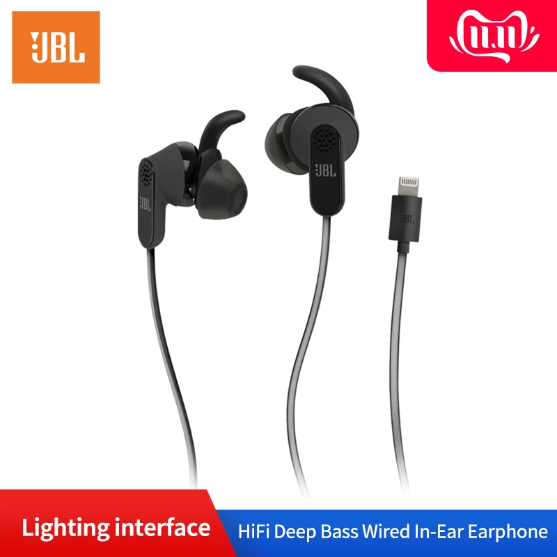 JBL Reflect Aware Проводные спортивные наушники-вкладыши для Apple Lightning Jack интерфейс с микрофоном Super Bass Ecouteur гарнитуры