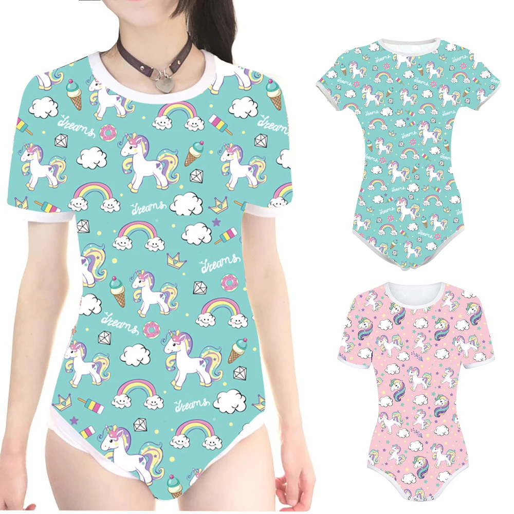 Взрослые детские подгузники Lover(ABDL) с застежкой в промежности Little Unicorn ползунок
