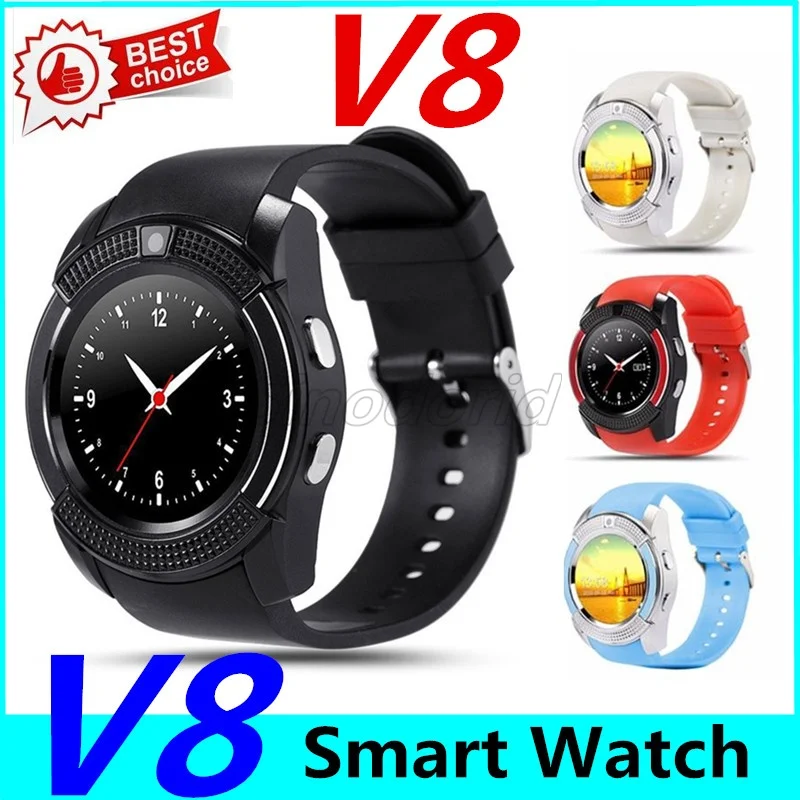 V8 умные часы Bluetooth Часы Android 0 3 M камера MTK6261D Smartwatch для телефона android Micro Sim TF карты