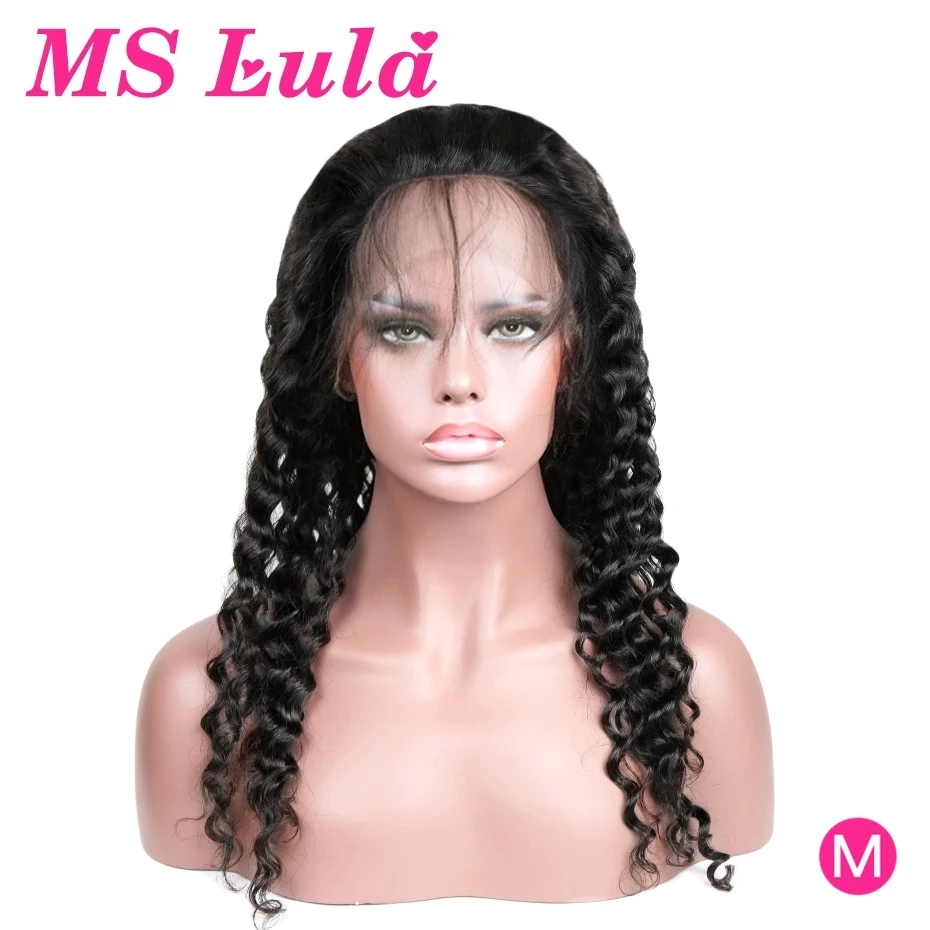 Фото MS Lula человеческие волосы парики для женщин глубокая волна кудрявые парик