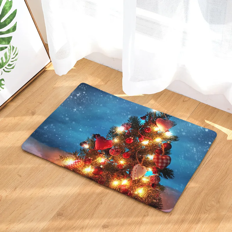 Рождественский коврик Zeegle с 3d принтом для входной двери фланелевые коврики