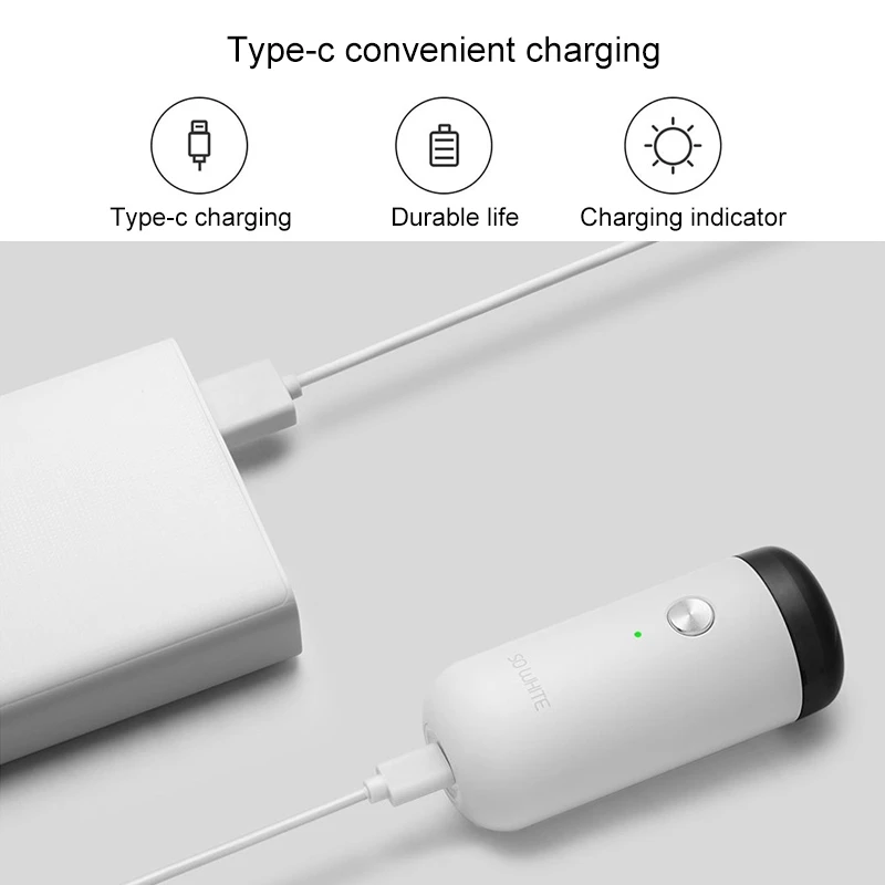 Новинка 2019 Мужская портативная перезаряжаемая электробритва Xiaomi SO WHITE