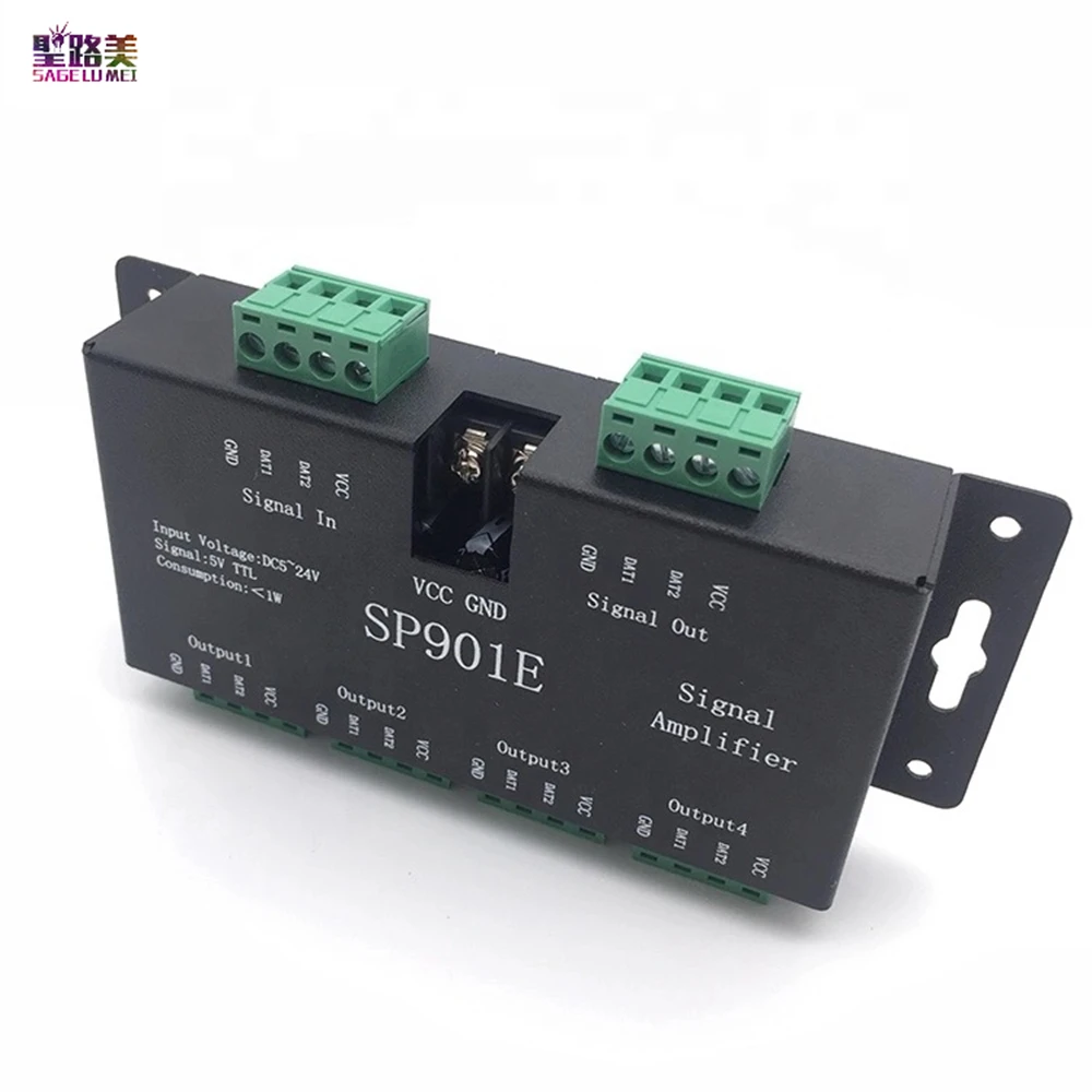 SP901E светодиодный контроллер SPI Усилитель сигнала 4CH для dmx512 волшебный модуль WS2812