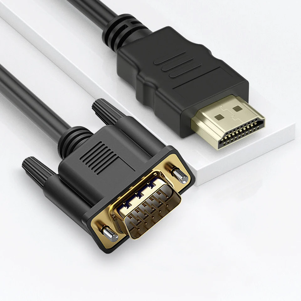 Кабель HDMI-VGA со штекером на штекер с чипом 1 8 м кабель 6 футов для