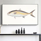 Винтажный постер с рыбками, французская версия, настенная живопись Пуассона на холсте, рисунок с рыбками, украшение для дома, настенная живопись для гостиной 5-97
