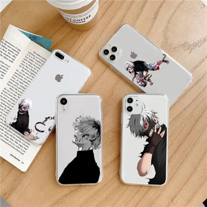 

tokyo ghoul Phone Case Transparent soft For iphone 5 6 7 8 11 12 s c se plus mini x xs xr pro max shell