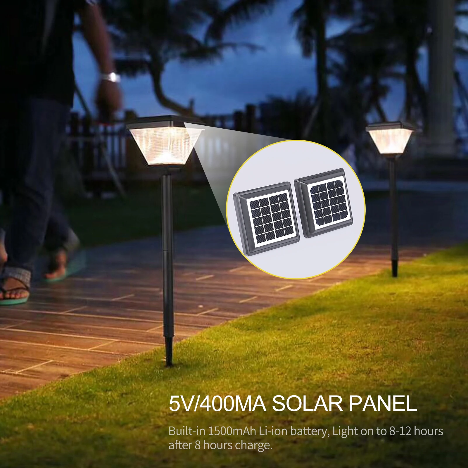 Светодиодный светильник на солнечной энергии традиционный садовый декоративный