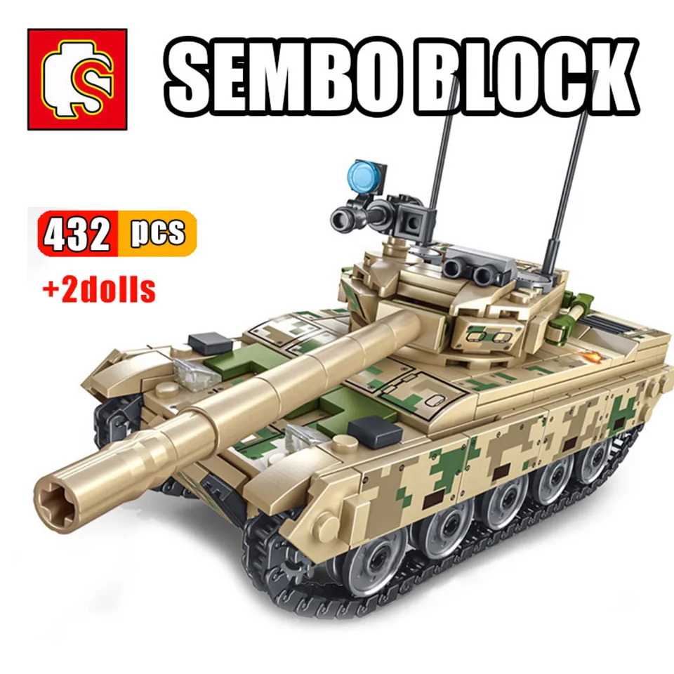 

SEMBO Military Technic VT-4 Main Battle Tank 3D Model Building Block Set WW2 Soldiers Mini Diamond Bricks Toys for Boys Gifts