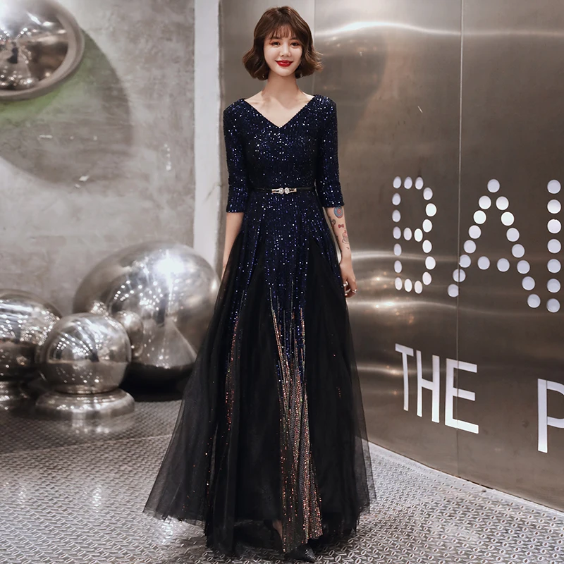 Женское вечернее платье с блестками AE717 элегантное блестящее длинное