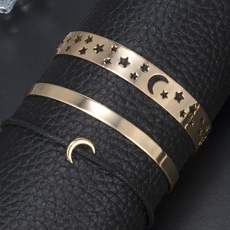 Женский многослойный браслет с полыми лунами и звездами | Украшения аксессуары