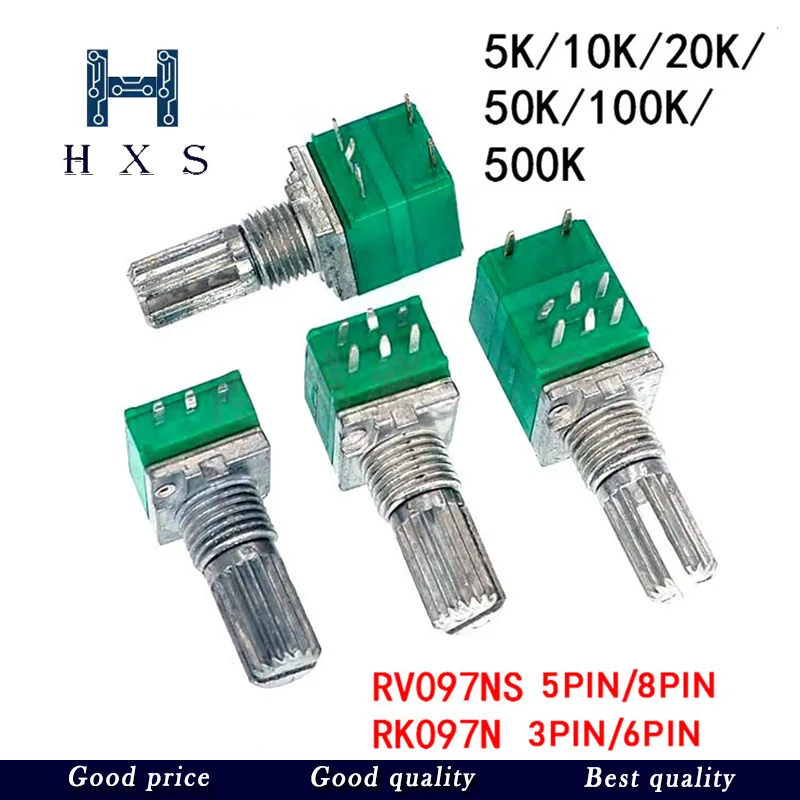 5 шт. RV097NS / RK097NS потенциометр громкости 3/5/6 8PIN значение сопротивления B5K 10K 20K 50K 100K