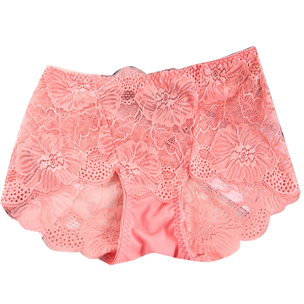

Panties Sexy Women Floral Lace Perspective Hollow Briefs Solid Color Mid Rise Underwear Women Intamates Ropa Interior Femenina