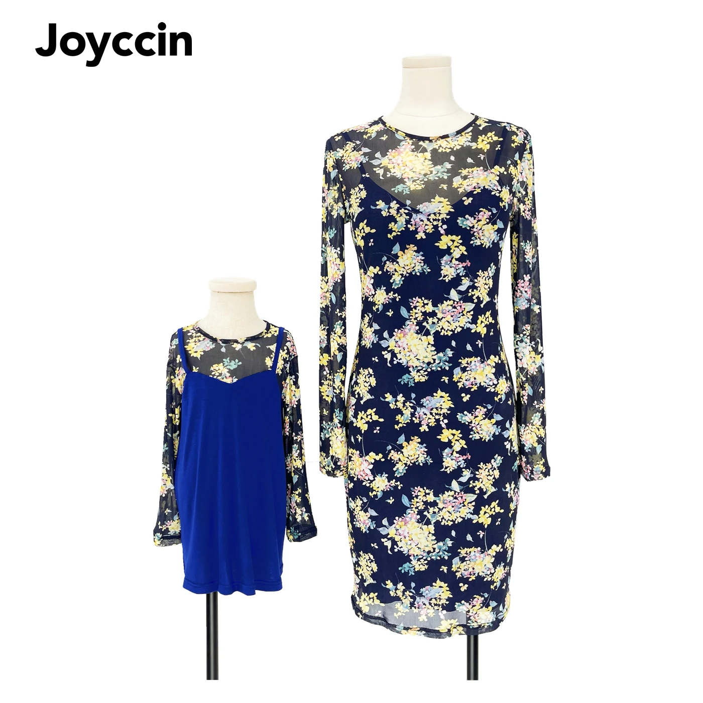 

Joyccin Mom Daughter Floral Print Mesh Dresses Matching Family Outfits Women Baby Girl Clothes Mother Kids Trendy Bodycon Dress