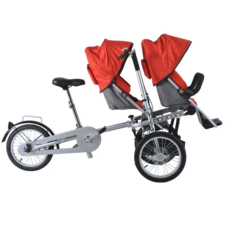 Двойная детская коляска taga twins nucia для мамы трехколесный велосипед|stroller bike|twin baby
