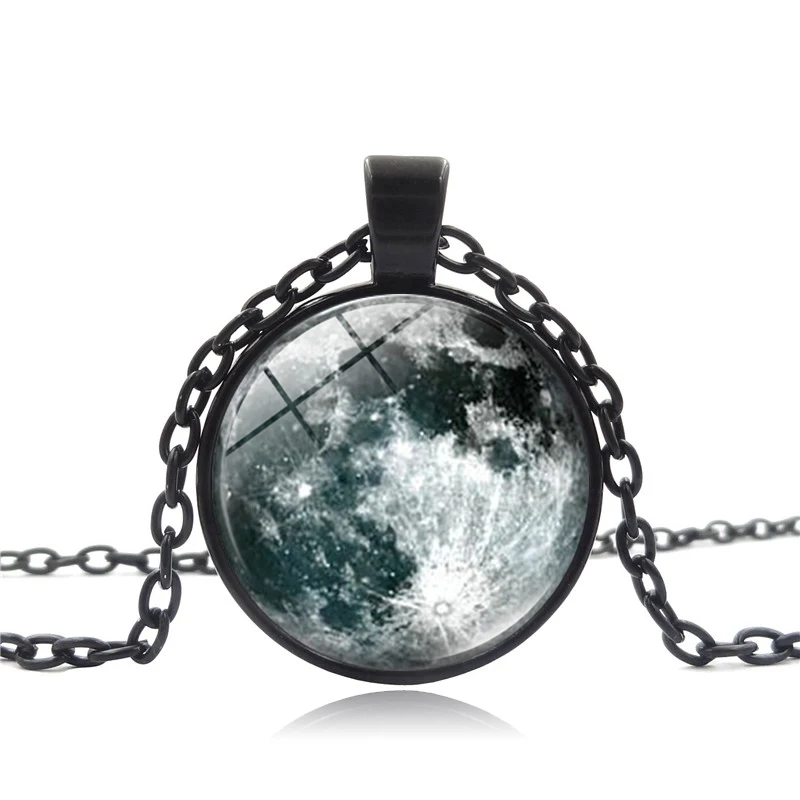 2020 новое горячее полнолуние подвесное ожерелье Уникальный Космический серьги в