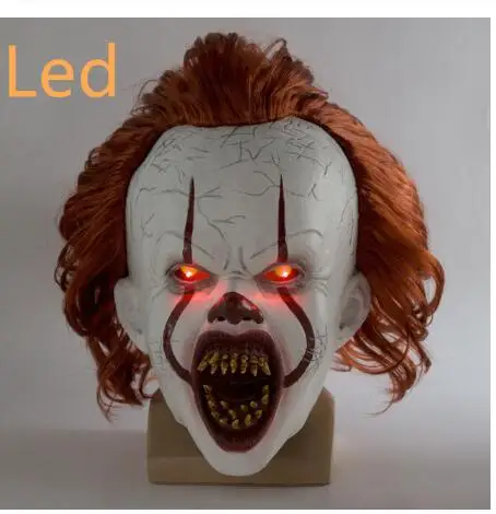 Светодиодный маскарадный клоун маска для косплея Хэллоуин 2019 | Дом и сад