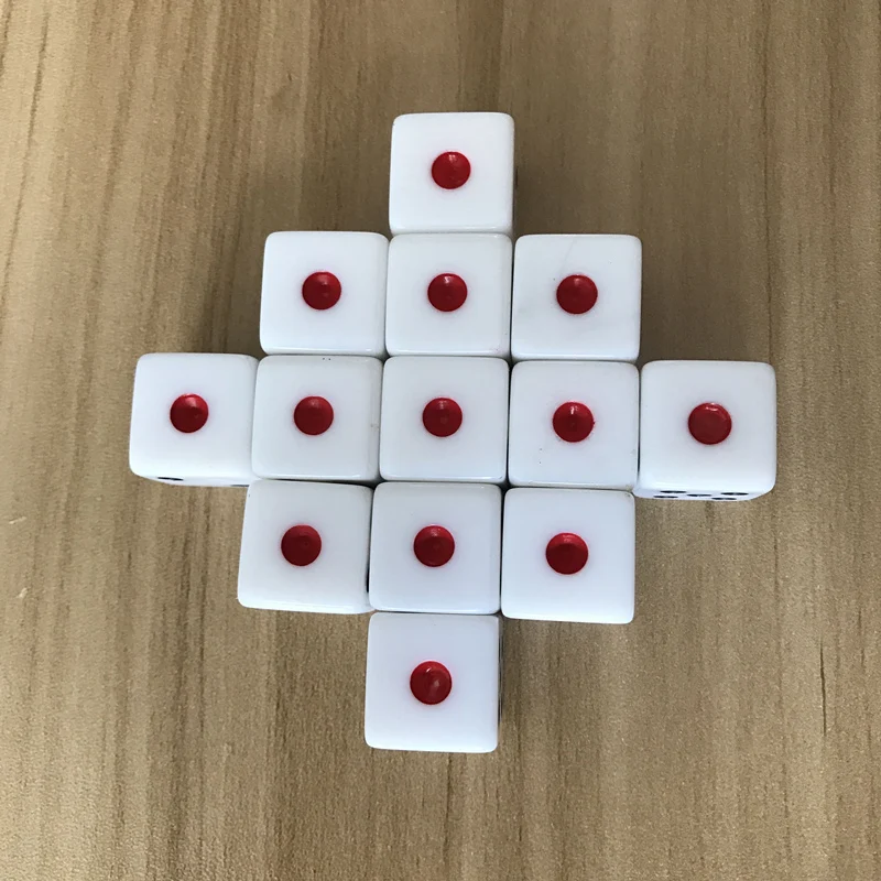 6 шт./лот 16 мм белая Питьевая игральная кость черная точка высокое качество