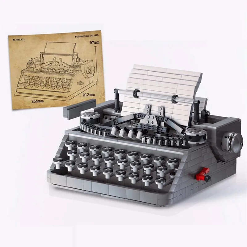 

DHL IN STOCK 90011 1618PCS IDEA MOC Retro Typewriter Expert Model Building Block Bricks Toys Christmas Gifts Kids Birthday