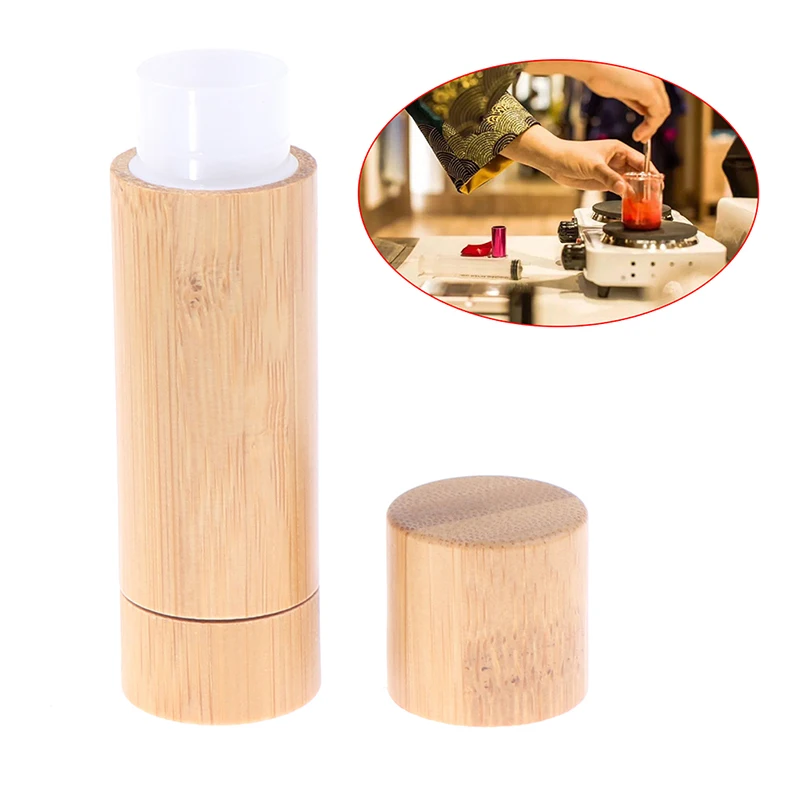 

1PC 4ml Portable Mini Natural Bamboo DIY Lipstick Empty Tube Cosmetic Container Travel Bottle Empty Lip Gloss Tube