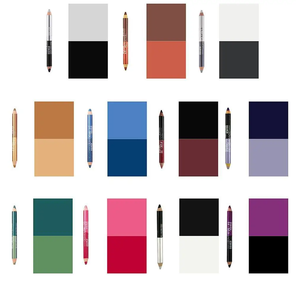 

1Pc 13 Colors Highlighter Glitter Eyeshadow Eyeliner Sweatproof Double Pen Pencil Eyes Makeup Durable Tools Color Waterproo G7G4