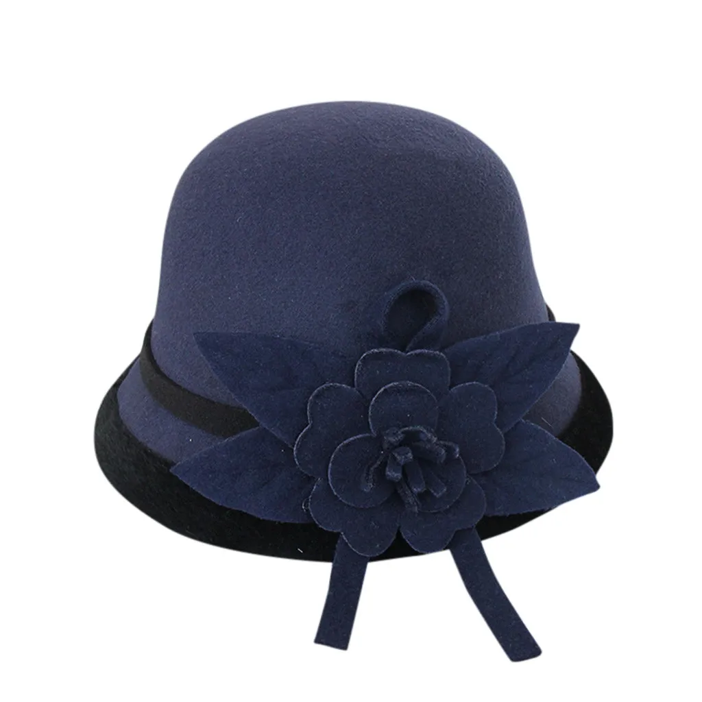 2019 осень зима шляпа женская элегантная Цветочная одноцветная sombrero mujer Дамская