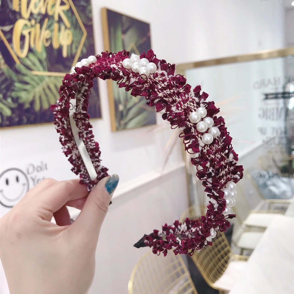 Корейская жемчужная Хрустальная повязка на голову Женская Безель простая