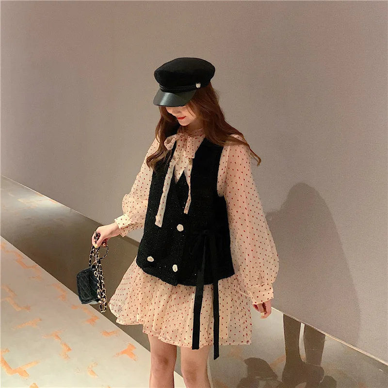 Женские комплекты Весна 2020 приталенное женское шифоновое платье с длинным