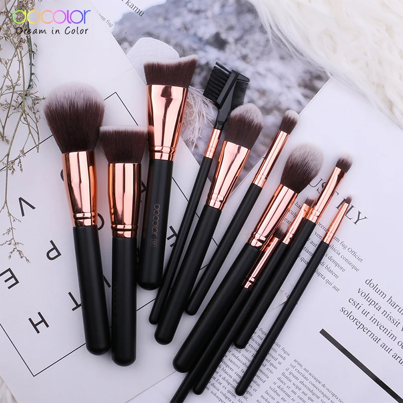 Набор кистей для макияжа Docolor 11 шт. синтетические волосы профессиональная основа
