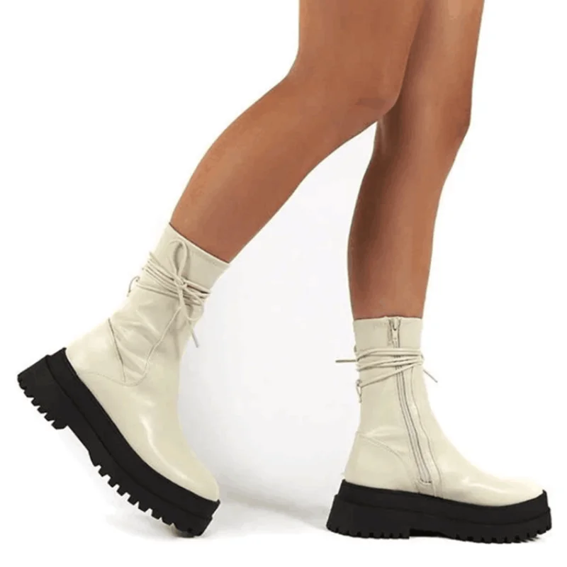 

Martin Boots Women's Shoes New Wild British Style Mid-tube Boots Thick-soled Short Boots Women Spring and Autumn Single Boots