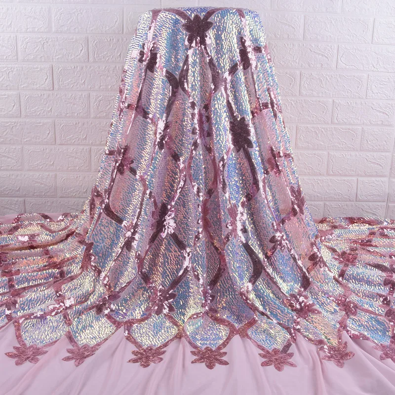 Новое поступление 2020 африканская кружевная ткань высокого качества с блестками