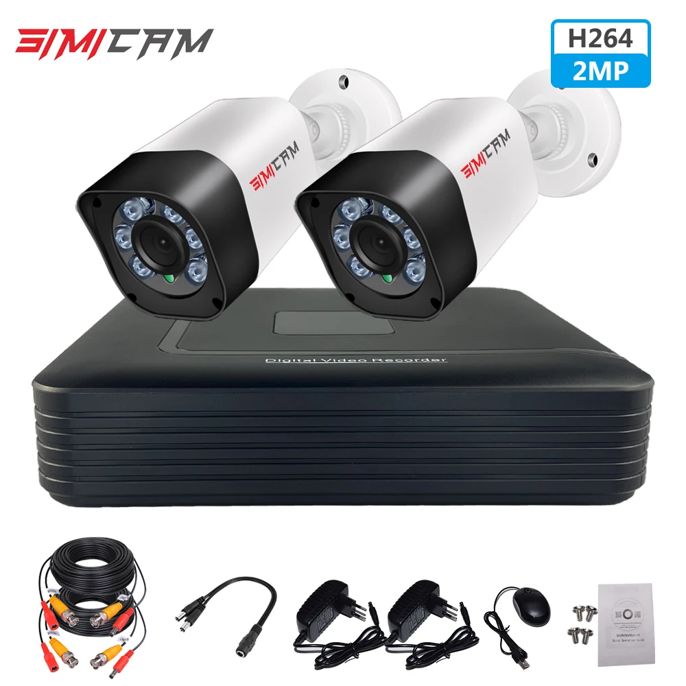 

Video Surveillance 4Ch DVR 1080N With 1080P 2MP AHD Street Camera 30M night vison 18Meter cable home security Cctv system kit