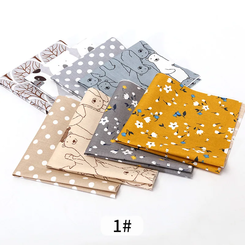 

25*25cm DIY Cotton Twill Printing Fabric Hand-made Cloth Fabric Head Cartoon Fabric Polka Dot Fabric for Dress