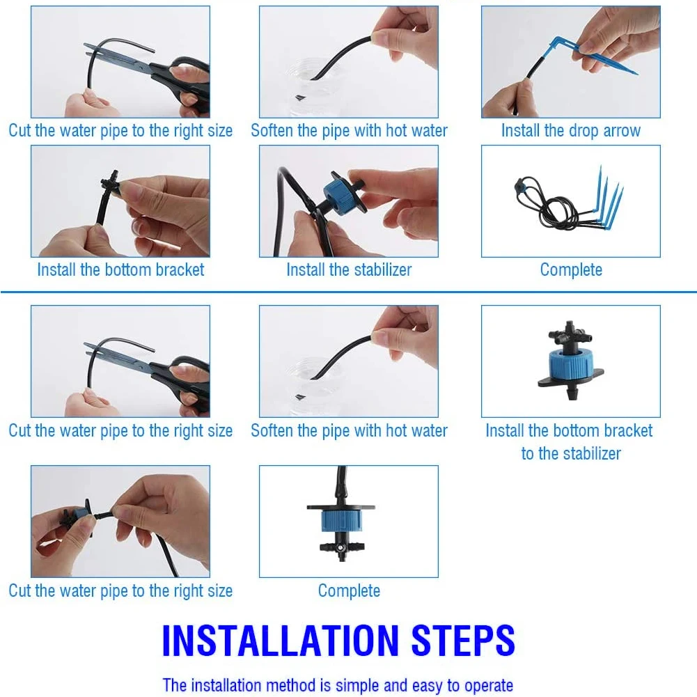 

Drip Irrigation System Automatic Watering Garden Hose Micro Drip Watering Kits with Adjustable Drippers Lawn Watering System